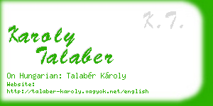 karoly talaber business card