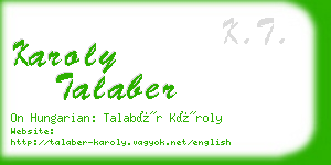 karoly talaber business card